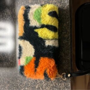 Colorful Faux Fur Clutch